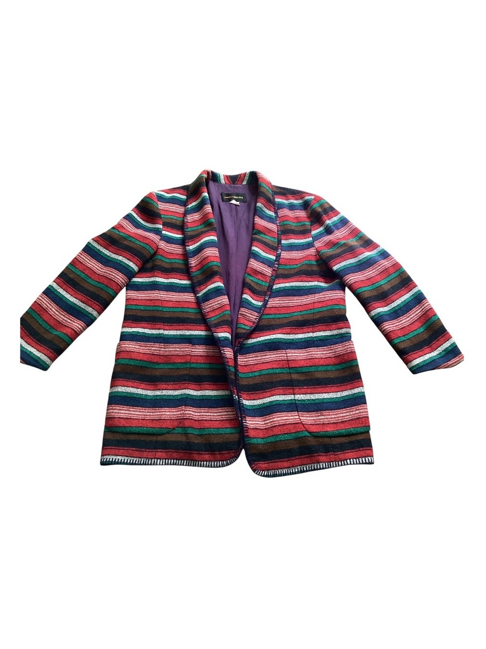 Vintage Harris Wallace Southwestern Striped Blanket Blazer